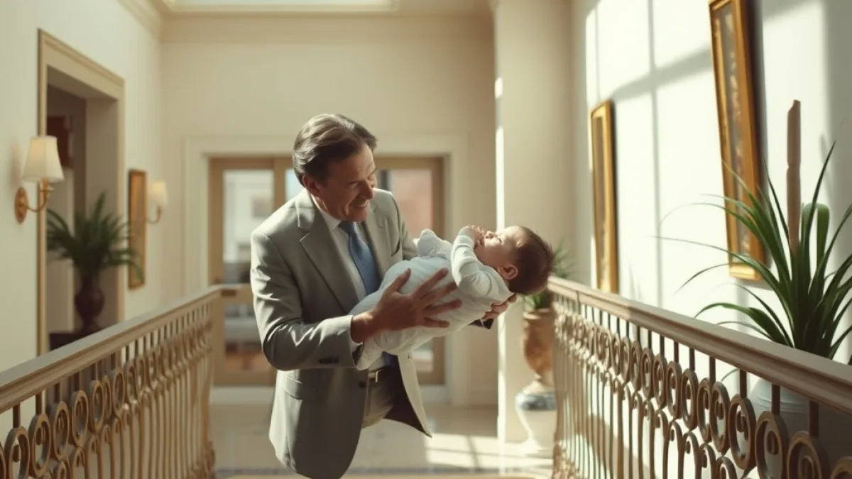 Billionaire Catches Wife Dropping Infant Off Foyer Balcony - Viral Story