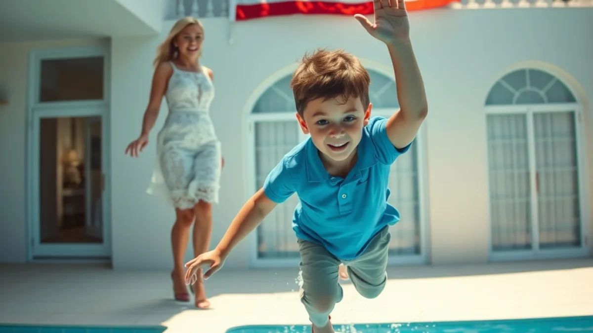 A Evil Stepmother Pushed His Son Into The Pool