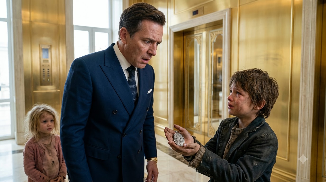 The Billionaire Pushed The Poor Boy Until He Saw The Silver Pendant
