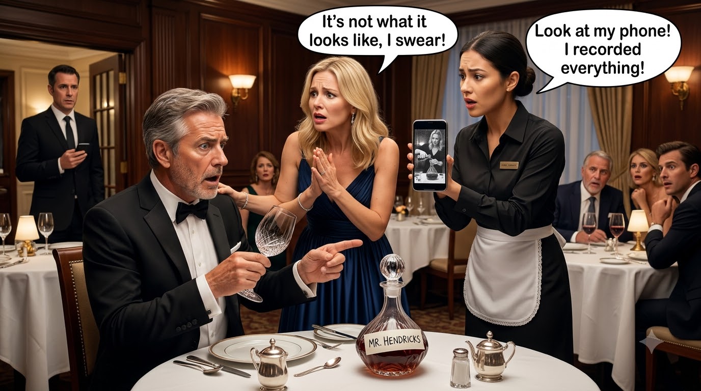 Her Stepmother Marked The Wine Decanter Until The Server Showed The Video