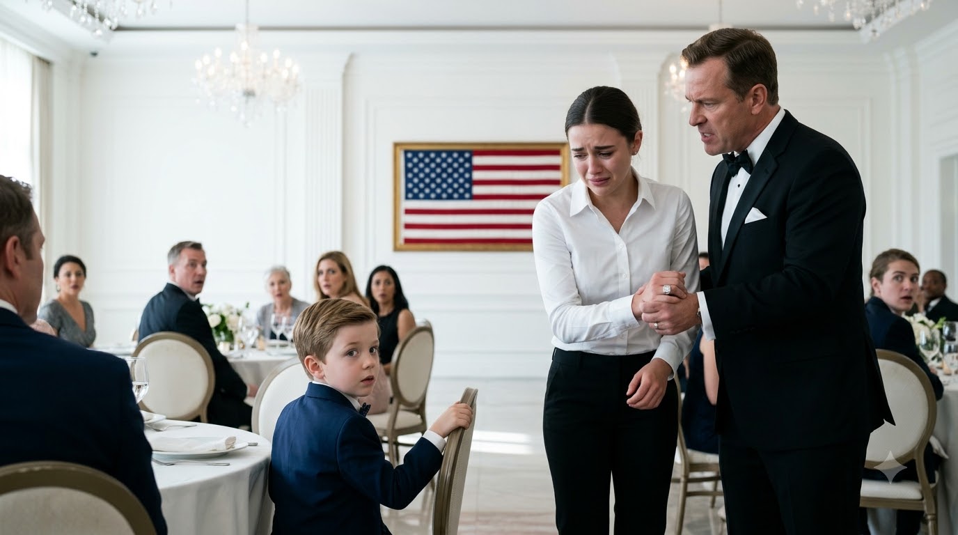 The bright crystal chandeliers reflected off the pristine white walls of the luxury ballroom