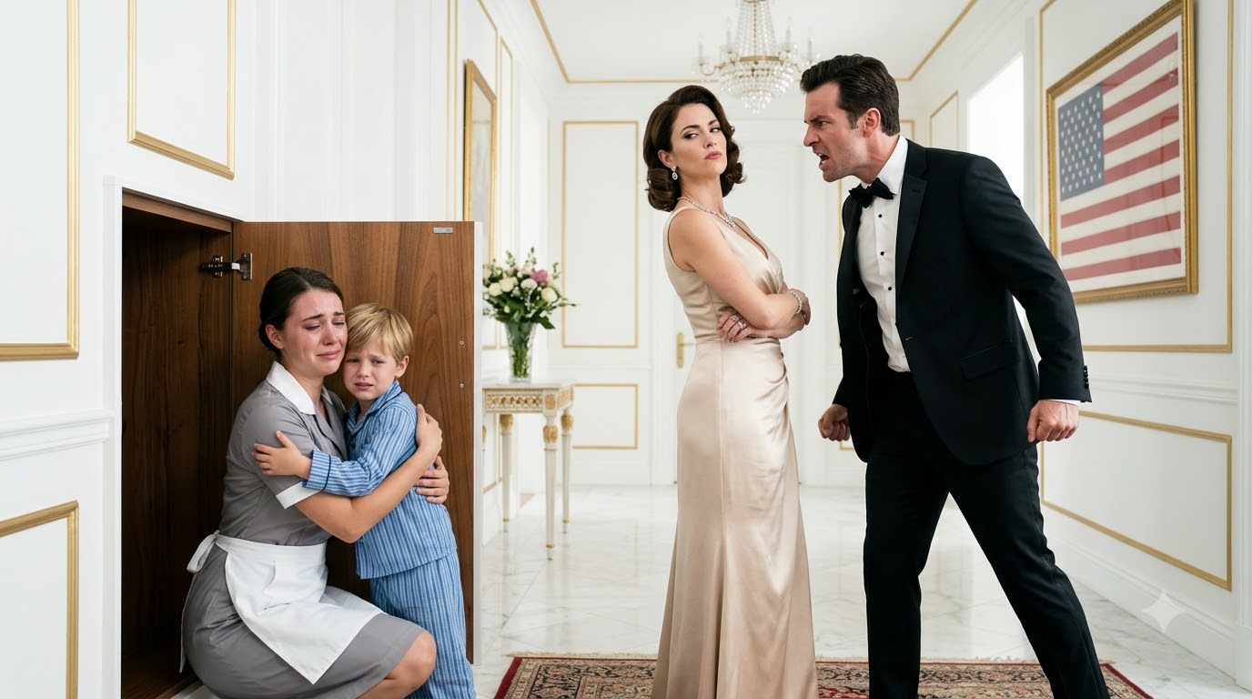 Wealthy Woman Hides Step-Son Behind Secret Wall Panel