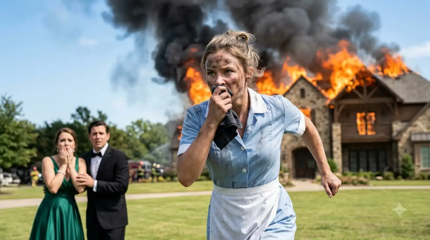 Billionaire Couple Watches Mansion Burn While Maid Saves Their Son