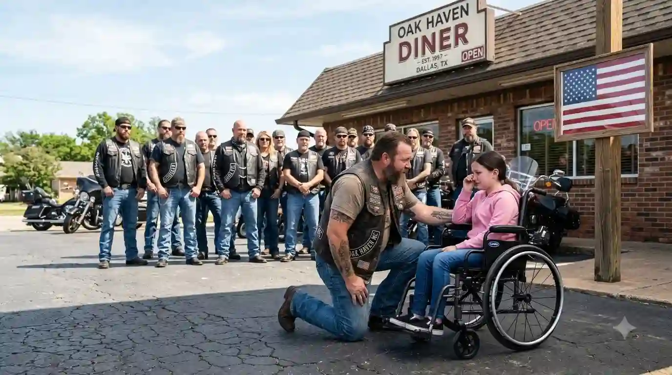 The Biker's Vow Outside Oak Haven Diner